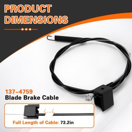 NUBAUTO 137-4759 Blade Brake Cable, 30" S-Series Blade Brake Cable Compatible with Exmark ECS180KA30000,ECX200KC3000,Toro 22207,22210,22215 and 22225,73.2" Brake Cable