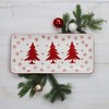 Euro Ceramica Winterfest Christmas Collection, 14" Rectangular Serving Platter, Red/White