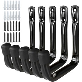Dreecy J Utility Hooks For Hanging Heavy Duty Garage Storage Utility Hooks For Garage Wall, Color Black, 5 Pack