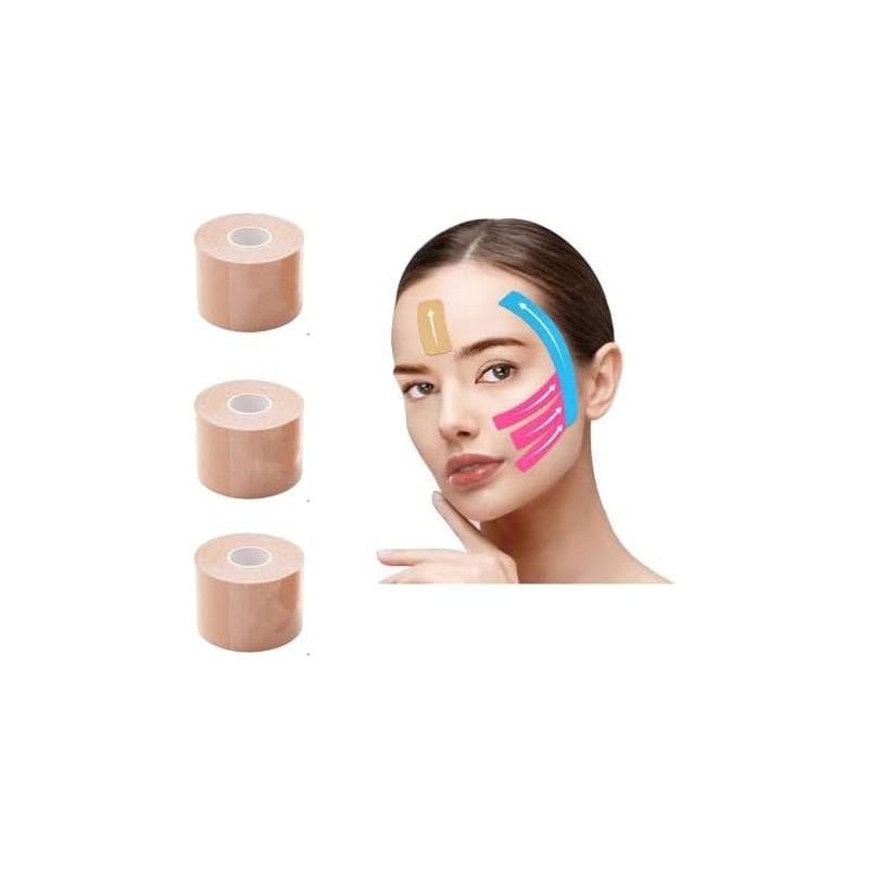 Cinta lifting facial, parches antiarrugas (2.5cm*5m—3pcs)