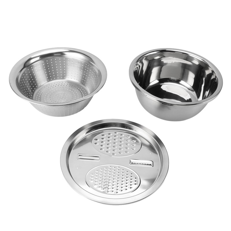 3 In 1 Colander Strainer Set Stainless Steel Rice Washing