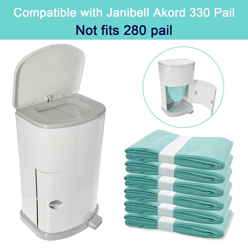 6 Pack Diaper Disposal Liner Refills Compatible with Janibell Akord