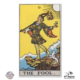 GT Graphics Tarot Card The Fool - 5" Vinyl Sticker - for Car Laptop I-Pad - Waterproof Decal