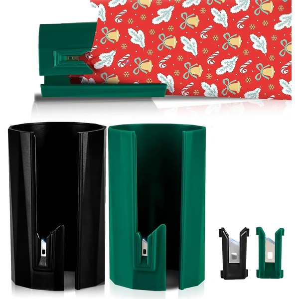 2 Pack Green Wrapping Paper Cutter, Sliding Gift Wrap Cutter