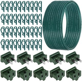 111 Pcs SPT-1 18/2 Electrical Wire 65.6FT with Vampire Plugs & Light Clips
