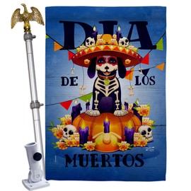 Angeleno Heritage Día de Muertos Dog House Flag Eagle Set Falltime Day of Dead Dia Los Fiesta Mexican Party Autumntime Decoration Banner Small Garden Yard Gift Double-Sided, Made in USA