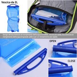 HINATAA Leichter Trinkrucksack, 5 l, 250 g, Laufweste, Trailrunning, Rucksack für Marathon, Radfahren, Wandern, Klettern, Laufrucksack für Damen und Herren (Blau mit 2L Blase)