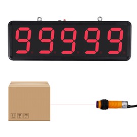 Led Digital Counter Count Up to 99999 with Infrared Sensor Conveyor Counter People Visitor Counter 4in Red Number Display Counter for Factory Production Line 110-220V