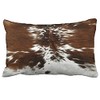 Leaveland Throw Pillowcase 12 x 20 Tri Color Brown Cowhide