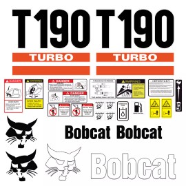 Turbo Bobcat T190 Turbo Skid Steer Set Vinyl Decal Sticker - 25 PC