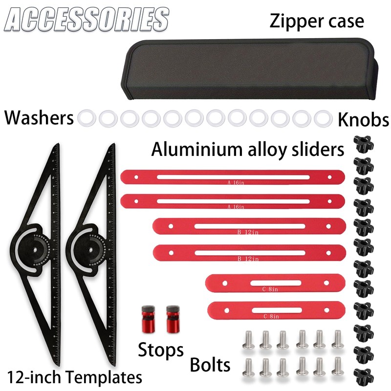 groword Stair Tread Template Tool Jig,Dual Nut Stair Tread Gauge,Stair