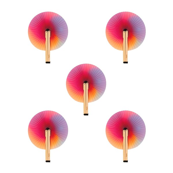FISURA Folding Fan with Paper Folding Fan Colorful Pai Pai