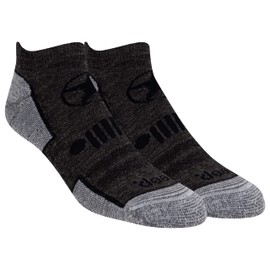 Jeep Men's Wool Blend Trail No Show Socks-2 Pair Pack-Breathable, Cushioned Comfort, Dark Gray, 45150