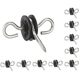 KATSU Electric Fence Gate Handle Insulators 10X Pack, Galvanised Heavy Duty Double Hook Gate Handle Insulators, Field Guardian Fencing Pasture Gates Accessories 667102