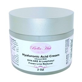 Bellahut 100% Hyaluronic Acid Cream (2 OZ, 16 OZ) Infused With Dipeptide & Pentapeptide-18 | Focused To Help With The Reduction Of Frown Lines & Expression Lines | MADE IN USA (2 Ounce)
