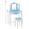 MOUDS Vanity Set, 2 in 1 Princess Makeup Dressing Table