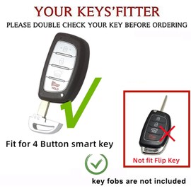 TAPAYICA for Hyundai Key Fob Cover Keyless Remote Smart Key Shell with Keychain Fit for Hyundai Elantra Elantra GT Ioniq Sonata Tucson (Pink-Silver)