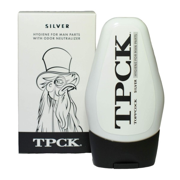 TPCK ToppCock Silver Leave-On Hygiene Gel for Man Parts, 90ml Odor Neutralizer, Male Care Moisturizing Body Hygiene