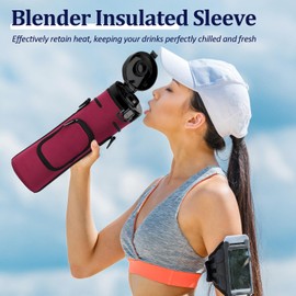 NUENSS-ROR Portable Blender Carrying Case Bag for Magic Bullet Portable Blender (MBPB50100 MBPB50100W MBPB50100FP MBPB50100AK), Storage Bag for blender with Shoulder Strap and Pocket (Cranberry Red)