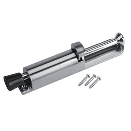 Retenedor de puerta telescópico de acero inoxidable Aleación de zinc de alta resistencia Pie de goma blanda Cargado por resorte Soporte de tope de puerta fácilmente pisable(1#)