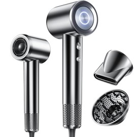 Secador de pelo de alta velocidad, secado rápido de 160000 rpm, iones negativos para sin encrespamiento con menos daños, bajo ruido, 2 velocidades y 4