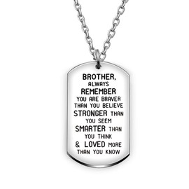 AGR8T You are Braver Stronger Smarter Than You Think Inspirational Pendant Necklace, Stainless Steel