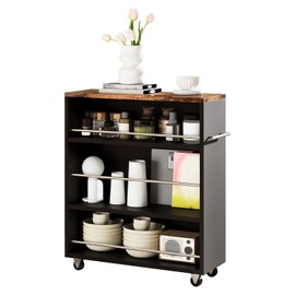 ALBAD Slim Rolling Cart,4-Tier Storage Cart with Wheels,7.9”W Slim Storage Carts with Handle for Kitchen Laundry Narrow Places Bathroom Dining Room Small Spaces