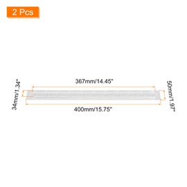 uxcell Air Vents Cover, 2Pcs 400 x 50mm - Aluminum Alloy Mesh Air Return Vent Cover, Rectangle Louvered Ventilation Grille for Shoe Cabinet Wardrobe (Silver)