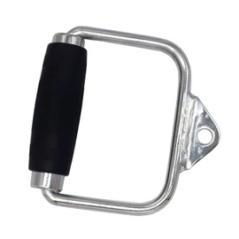 Yuhqc Single D-Handle Single Chrome Handle Cable Attachment with Handgrips (Rubber Handgrips)