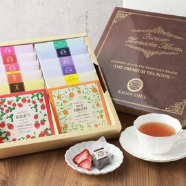 Specialty Japanese Black Tea KIGOCORO PREMIUM TEA BOOK Tea Bags 12 Varieties Assortment Including Amaou Strawberry and Mikan Domestic Black Tea Leaves Gift Fruit Tea Stylish Cute Present Individually