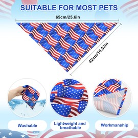 ENMAIYS 3PCS American Flag Dog Bandana for Boy & Girl - USA Patriotic Bandanas for Puppy with Adjustable Bow Tie Necktie, 4th of July Dog Bandanas Unisex Pet Accessories