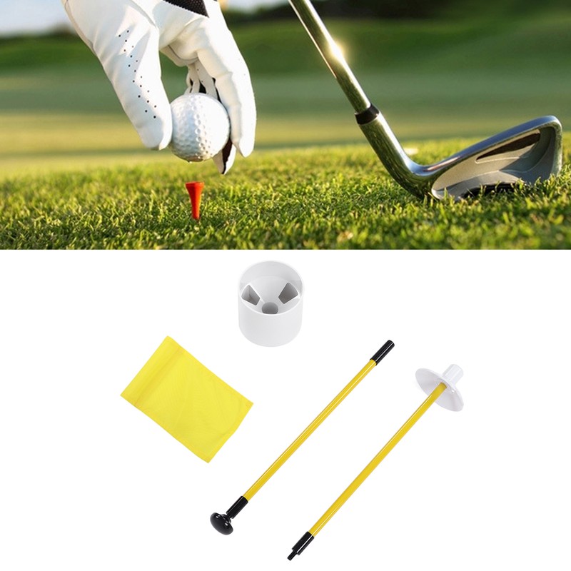 Practice Golf Hole Pole Cup Flag Stick Detachable 2 Section