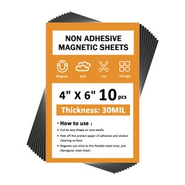 4''x6'' Flexible Plain Magnet Sheets,10PCS 30Mil,Rubber Non-Adhesive Magnetic Sheet for Die Storage,Business Signage,Car,Sticker,Craft Product,Souvenir,Refrigerator Sticker