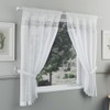 Tyrone Textiles Lucy Embroidered Heart White Kitchen Window Set Curtain