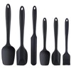 JORMEY Black Kitchen Spatula, 6-Piece Silicone Cooking Utensil Set -