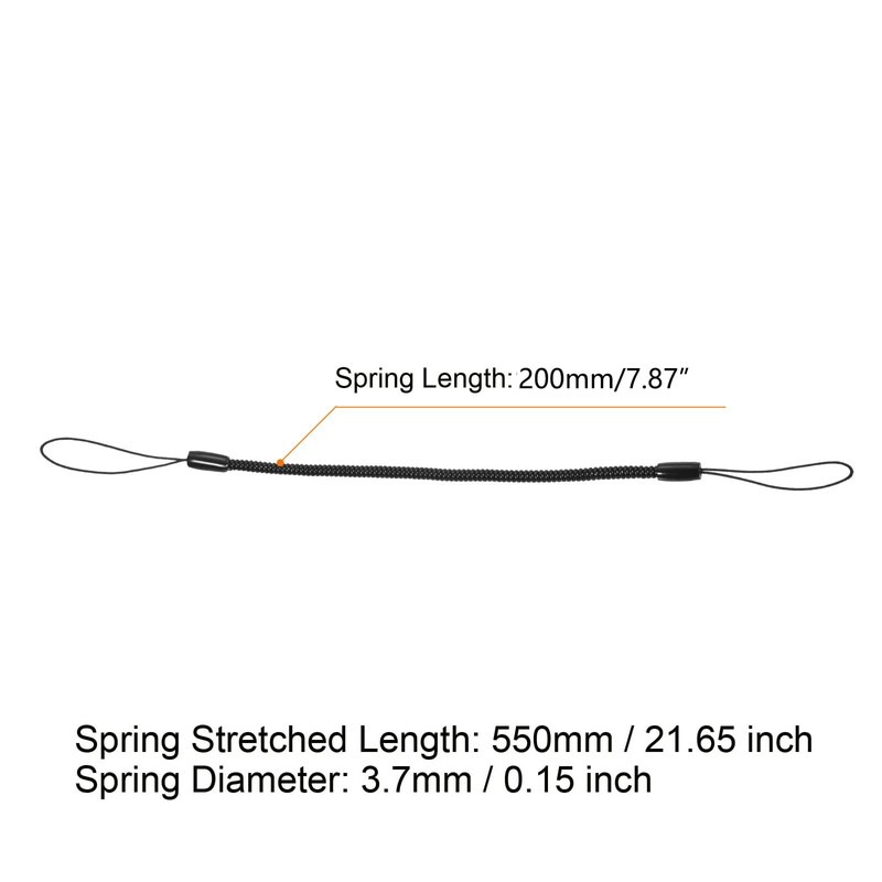 TOP-VIGOR 5Pcs Elastic Tether Lanyard, 3.7mm Dia x 200mm Retractable