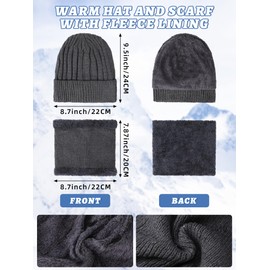 Suhine 24 Pcs Winter Warm Hat and Gloves Set Fleece Lined Knit Skull Cap Neck Scarf Touch Screen Gloves Ski Earmuffs for Women Men