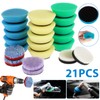 21Pcs Polishing Pad Kit, 1inch Washable Trapezoidal Sponge Pads, Wool