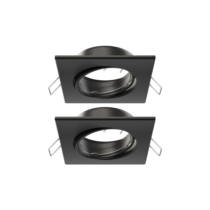 ledscom.de 2 pcs. recessed Ceiling Frame RIR, Angular, swivelling, Black