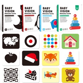 BoloShine Baby Contrast Cards Toy 0-36 Months, Colourful Contrast Book Baby Toy, Montessori Sensory Toys, Newborn Babies, Visual Stimulation Gift for Boys Girls 1 2 Years