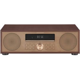 Crosley CR3501A-MA Fleetwood Retro Alarm Clock FM Radio and CD Player with Stereo Bluetooth Speakers, Mahogany