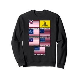 Historical Patriotic USA Flags American 4th of July Sweatshirt