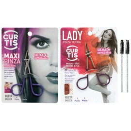 (2 in 1) Less Pain PROFESSIONAL Straight Tip TWEEZERS with Easy Scissor Handle + 2 Eyebrow Brush, GREAT PRECISION TWEEZERS Men/Women; PORTABLE Beauty Tools for Facial Hair, Ingrown Hair, Blackhead