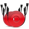 Nilight 2PCS 12FT SAE to SAE Extension Cable 16AWG 2