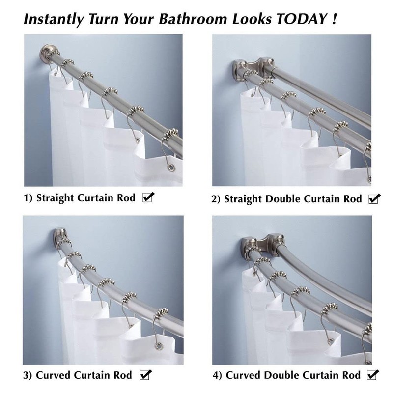 Uigos Shower Curtain Hooks Rings, Rust-Resistant for Bathroom Shower Rods