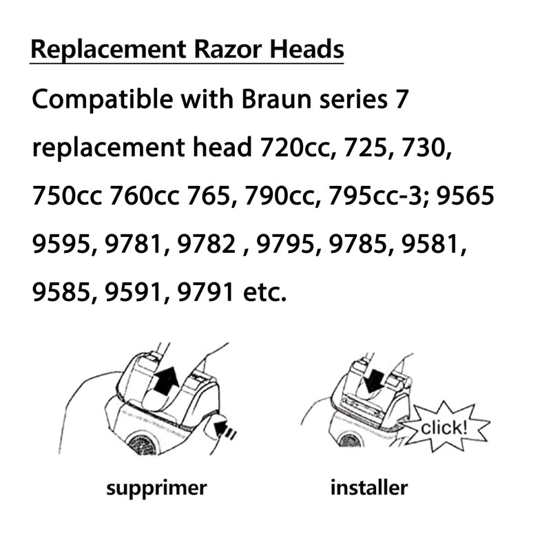 70S Replacement Head Compatible with Braun Series 7 Electric Shaver