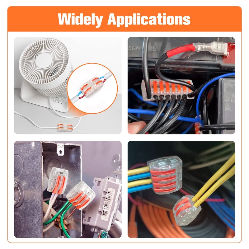 Kuject 200PCS Lever Wire Nuts Connectors Kit with 2/3/4/5/8 Conductor