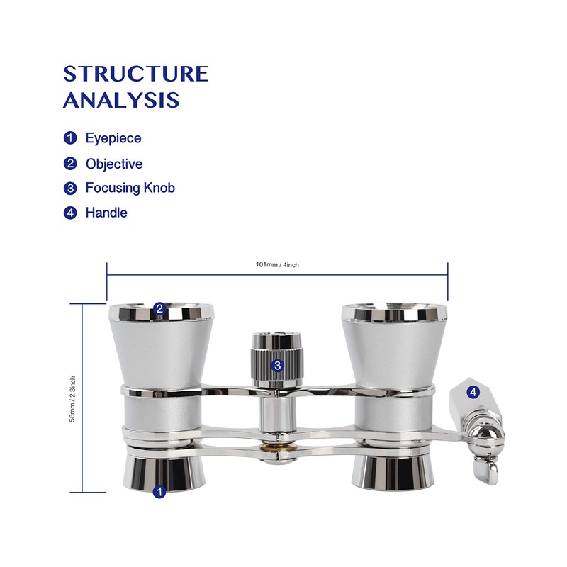 Aomekie Theatre Opera Glasses with Handle 3X25 Compact Folding Binoculars