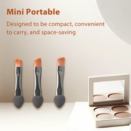 Jaasuee 20-Piece Eyeshadow Brushes Set - Dual Sided Sponge and Nylon Brush Applicators for Eyeshadow and Concealer - Travel-Friendly Makeup Tools in Silver/Black and Gold