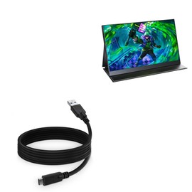 BoxWave Cable Compatible with UPERFECT UGame K5-240Hz Gaming Monitor (17.3 in) - DirectSync - USB 3.0 A to USB 3.1 Type C, USB C Charge and Sync Cable - 6ft - Black